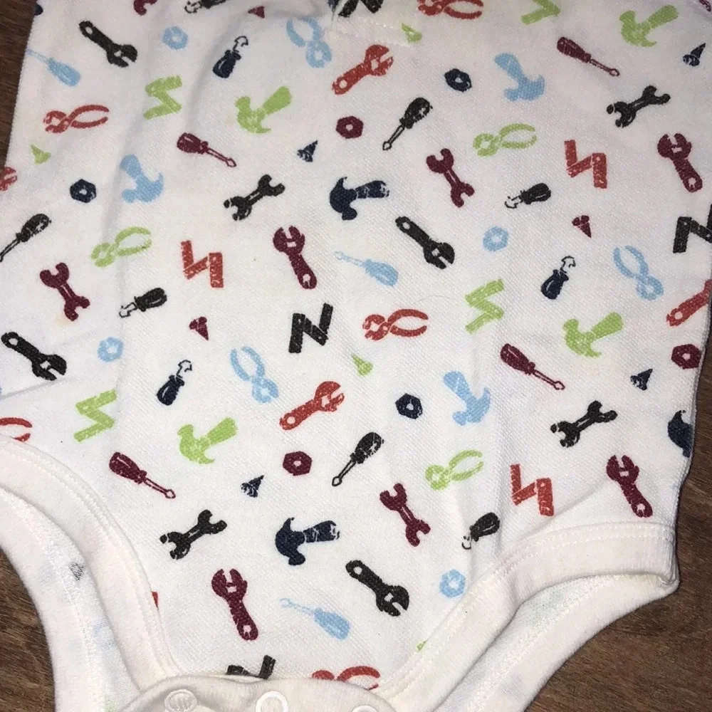 Jumping Beans size 6-9 months handyman onesie